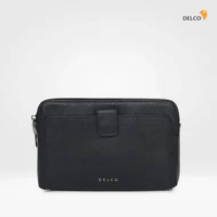 Tas Pria Delco by Elizabeth Genuine Leather Clutch 0720-0501 Black