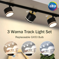 CANMEIJIA LED Track Light Set 3 Warna GX53 Spotlight untuk Pencahayaan Langit-Langit Kamar Tidur dan
