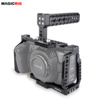 MAGICRIG BMPCC 4K &amp; 6K Cage with Top Handle for Blackmagic Pocket Cinema Camera BMPCC 4K / 6K to Mount Microphone Monitor Flash