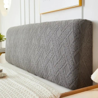 Elastic Solid Color Headboard Slipcover All-Inclusive Headboard Dustproof Cover Queen King Size Slipcover for Bedroom Decoration