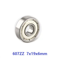 100pcs/lot 607ZZ 607Z 607 Z ZZ 7*19*6mm double shielded Deep Groove Ball bearing Miniature 7x19x6mm