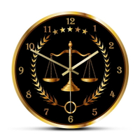 律師事務所裝飾藝術時鐘司法尺度現代掛鐘天秤公平靜音亞克力牆鍾家居牆壁藝術裝飾鐘錶禮物