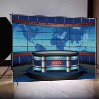 MOON.QG Backdrop News Teletorium TV Video Wall Direct Broadcasting Room Home Studio Background Customized Supplies Photo Booth