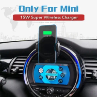 Infrared Wireless Charging Mobile Phone Holder Magsafe Cell Phone Support for BMW MINI Cooper JCW ONE 2022 F56 F60 R56 R57 R60