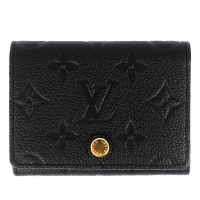 Louis Vuitton LV路易威登 M58456 Empreinte 黑色老花牛皮押扣名片夾