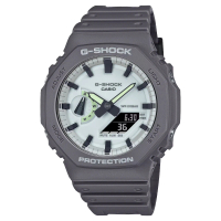 【CASIO 卡西歐】G-SHOCK 農家橡樹時尚深灰雙顯腕錶 45.4mm(GA-2100HD-8A)