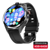 2024 New KOM4 4G LTE Smartwatch Dual Camera WIFI GPS Google Play Store 4GB+64GB NFC Facial Recognition SIM Card Sport Men Watch