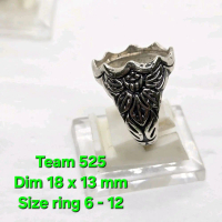 Ring emban alpaka super ukir cirebonan dim 18x13 motif cakar daun / emban pirus alpaka super 525 ece