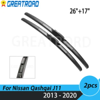 Wiper LHD Front Wiper Blades For Nissan Qashqai J11 2013 - 2020 Windshield Windscreen Front Window 26"+17"