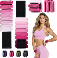 Ankle Wrist Weights for Women Men at Home Set of 2 (1 Lb Each) Adjustable Silicone Hand Leg Weights 