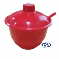 Mangkok Sambal tutup - Cabai - Sambel - Cabe - Melamin Unica U 2043 MERAH + BUBBLE