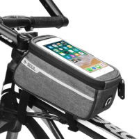 Waterproof Bicycle Bag Nylon Bike Cyling Cell Mobile Phone Bag Case 5.5'' 6'' Bicycle Panniers Frame Front Tube Bags Accessories