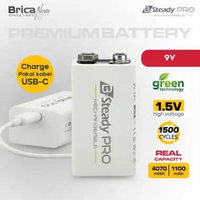 Brica B-Steady PRO 9V Li-Ion Rechargeable Battery - Battery Rechargeable - Baterai Isi Ulang
