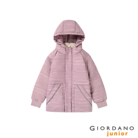 GIORDANO  童裝可拆袖連帽鋪棉外套 - 95 雪花木槿紫