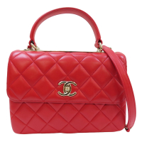 【二手名牌BRAND OFF】CHANEL 香奈兒【再降價】 紅色 牛皮 Trendy CC 兩用包 金扣