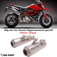 For Ducati Hypermotard 950 Motorcycle Double Exhaust Muffler Link Pipe Slip On Ducati Hypermotard 950 SP Double Row Exhasut Pipe