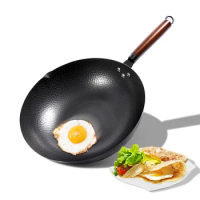 Nonstick Wok Stir-Fry Pan Flat Bottom Wok Traditional Chinese Wok for Electric or Gas Stovetops Cookware Kitchen Pan