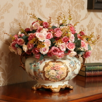 歐式復古裝飾品擺件陶瓷花盆花藝花器餐桌花瓶客廳擺設工藝品創意