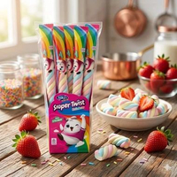 Marshmallow Siuper Twist Rainbow Harga 1pcs ecer bentuk kepang panjang 3 varian rasa original apple 