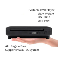 Small Compact Portable DVD Player external USB and Hdmi Port Support CD VCD DVD Disc used in Home Travelling Camper RV