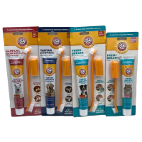Arm & Hammer Pet Toothpaste Kit for Cats & Dogs Enzymatic Dog Toothpaste Cat w/ 2 Pet Toothbrushes