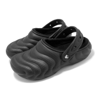 【Crocs】麵包鞋 Classic Lined Overpuff Clog 男女鞋 黑 暖棉蓬蓬 保暖 休閒鞋(210059001)