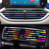 10pcs Car Air Conditioner Outlet Decorative Trim Strips For Carola Privia Tnga Alphard Auto Decoration Accessories