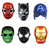 Marvel Anime Figure Spiderman Mask Cosplay Party Mask Avengers Hulk Iron Man Captain America Halloween Anime Pvc