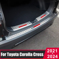 For Toyota Corolla Cross XG10 2021 2022 2023 2024 Car Rear Bumper Foot Plate Trunk Door Sill Guard Protector Cover Accessories