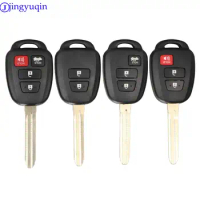 jingyuqin Remote Car Key Shell Case Fob Cover For Toyota CAMRY 2012 2013 2014 2015 Corolla 2014 2015 With TOY43 Blade With Logo
