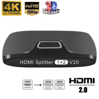 Wiistar HDMI Splitter 1 In 2 Out 4K60Hz 1080P HDMI2.0 Splitter 1x2 Converter Adapter for PS4 TV Box HDTV DVD