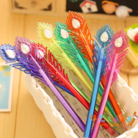 48pcs/pack 0.38mm (12 colors) diamond peacock feather style gel pen unisex pen students stationery
