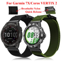 Nylon 26mm Smart WatchStrap Band For Garmin Tactix 7/VERTIX 2/Fenix 7X 6X Pro 5X Plus Bracelet Wristband Belt Accessories Correa