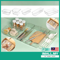 【iMall】Clear Acrylic Drawer Organizer Box Cabinet Desktop Cutlery Utensils Stationery Cosmetic Makeu
