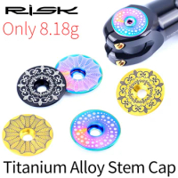 RISK Bicycle Stem Top Cap Headset Cover Titanium Alloy Bolt Road MTB Bike 28.6mm 1 1/8" Front Fork Head Tube Superlight Ti Screw