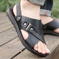 SANDAL KULIT ANTI PUTUS TERBARU 2025 Sendal Cowok MK 23 Kasual Slop Selop Untuk Santai Kerja Laki La