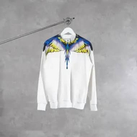 Sweater MARCELO BURLON WINGS YELLOW PURPLE WHITE SWEATSHIRT 100% ORIGINAL S