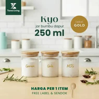 TAMA LIVING Kyo Jar Bumbu Dapur Gula Kopi Teh 250 ml Label Gold Tempat Bumbu Toples Bumbu Dapur Jar 