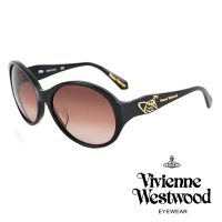 【Vivienne Westwood】英國精品時尚線條系列造型太陽眼鏡(VW78601-黑)