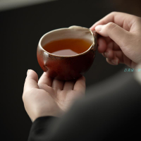 宋樸蘇揚燁大師純手工茄子主人杯品茗杯萩燒茶杯禮盒裝柴燒手作