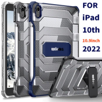 Case For iPad 10th Generation 10.9 Inch 2022, For Support Apple Pencil Charging Full-Body Rugged Kickstand Protective Cover