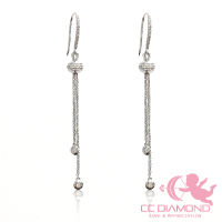 【CC Diamond】輕珠寶 18K白金 鑽石耳環(☆動優雅)