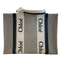 【Chloe’ 蔻依】WOODY TOTE 帆布托特包 中款(藍色)
