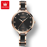 OLEVS 5872 Quartz Fashion Watch Gift Round-dial Stainless Steel Watchband