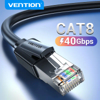 สายแพทช์อีเทอร์เน็ต Cat8, Vention, SFTP, ความเร็วสูง 40Gbps, ความเร็วสูง 2000MHz, ขั้วต่อชุบทอง, เหม