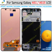 For Samsung Galaxy A51 LCD with frame Digitizer Sensor Assembly For Samsung A51 Display A515 A515F A515F/DS,A515FD A515FN/DS