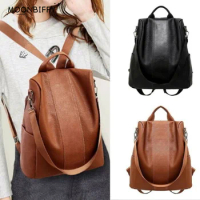 High Capacity Travel Backpack Anti-theft Vintage Leather Backpack Women Shoulder Bag Ladies School Bags for Girls Mochila Mujer