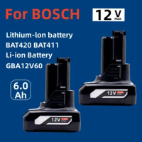GBA12V60 6000mAh for Bosch 12V/10.8V Li-ion Replacement Battery BAT411 BAT420 GBA 12V Cordless Power Tools for Bosch 12V Charger