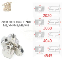 T-nut M3 M4 M5 M6 M8 Hammer Head T Nut Fasten Slot Nut Connector Nickel plated for 20 30 40 45 EU Aluminum Extrusion Profile
