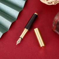 複古檀木鋼筆 創意迷你口袋實木籤字鋼筆雕刻黃銅木鋼筆